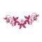 Pink Floral Collar Motif, Flowers, Embroidered, Iron on Patch